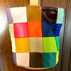 Primecut Sling Bag Rainbow Patchwork Leather Crossbody Purse